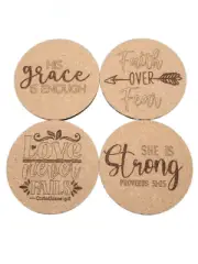 Scripture Coasters Set of Four - Engraved Cork Coasters ~ by Scripture Wall Art