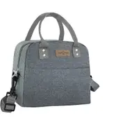 Lunch Bag Insulated Lunch Box with Adjustable Shoulder Strap for Office Work Picnic School Beach Travel,Grey