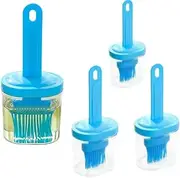 4-Piece BBQ Utensil Set with Basting Brush, Oil Bottle,Oil Pot, Pancake Turner, Heat-Resistant Plastic Tools for Grilling, Baking, Kitchen, Camping
