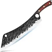 XYJ 12.5 Inch Long BBQ Knife Set Full Tang Brisket Turkey Meat Chopping Slicing Knife Razor Sharp Stainless Steel Blade Non-stick Effort Saving Finger Control Chef Knives With Whetstone