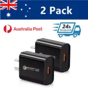 2x Qualcomm SUPER FAST Quick Charge QC 3.0 Universal USB Wall Charger18W AU Plug