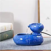 Tabletop Water Fountain Tabletop Water Fountain mini Ceramic Waterfall Indoor Fountain Zen Tabletop Fountain for Home Indoor Decoration Table Desk Office Office Relaxation Meditation Fountain (Color