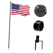 Yard Flag Pole Kit in Ground with Weighted Iron Pronged Base,6.3FT Thickened