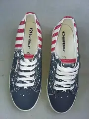 SUPERGA RED WHITE BLUE STARS STRIPES SNEAKERS BOAT DECK SHOES US WOMENS Size 5.5