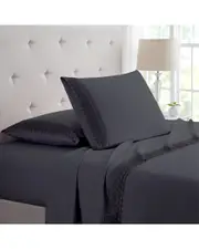 Bamboo Comfort Lace Crochet Embroidery 4pc Sheet Set
