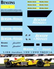 1/24 Benson Decals for Jordan 199 Hill Harald F1 1999 TB Decal TBD916