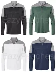 Adidas Golf Men's Size S-4XL Lightweight Quarter-Zip Colorblock Pullover Jacket