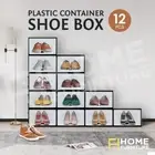12PCS Large Plastic Shoe Storage Box Organiser Display Cases Cabinet Stackable