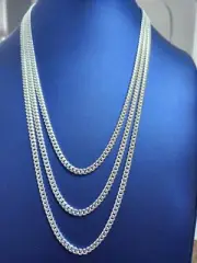 20" 22" or 24" Silver 4.5mm Miami Cuban Link Chain 20.8g+ Box Lock **Choose**