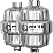 WeAQUA Heavy Duty NO BS Shower Filter Family Pack (2 QTY) – 99% REMOVAL Shower Head Filter for Hard Water, Chlorine, Heavy Metals, Fluoride, Micro-life, Organics & Much More