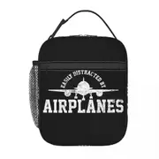 i2239 Airplanes Aircraft Aviation Pilot Insulated Lunch Tote Bag Portable Cooler Thermal Bento Box Kids School Children swg3471