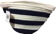 Lion Brand Cotton Rope Basket Navy Blue Yarn Storage