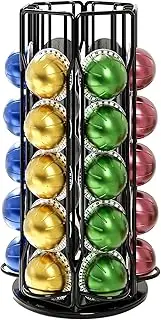 [Xfanscafe] Coffee Capsules Holder for 30 Nespresso Vertuo Pods, Coffee Pod Holder for Vertuoline Pods, Rotating Design, Coffe Storage Rack for 30 Pcs Pods，Black