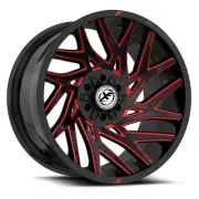 20x10 XF Off-Road XF-229 Gloss Black & Red Milled Wheel 5x5/5x5.5 (-24mm)
