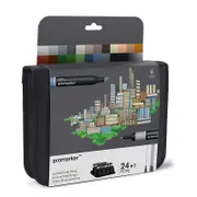 Catzon 24 Pcs Markers Broad and Fine Dual-tip Quick Dry for Painting-Architectural