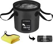 AUTODECO Collapsible Bucket 5 Gallon Container Folding Water 20L-1Pcs, Black