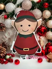 Holiday stuffed Elf Pillow Christmas Home Decor 9”x15” New