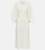[Chloe] Chloé Ribbed-knit wool midi dress AU 12 white