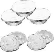 GANAZONO 5Sets Multi Function Tin Foil Pans with Lids Portable Barbecue Pots for Baking Picnic and Camping for Food Heating and Storage