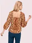 NWT Kate Spade Panthera Blouse Brown Small