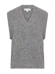 FRIEND OF AUDREY | The Fluffy Knit Vest in Grey Charcoal | The UNDONE