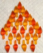30 EXTRA LARGE Twist Bulbs POINTY AMBER GOLD LIGHTS Ceramic Christmas Tree