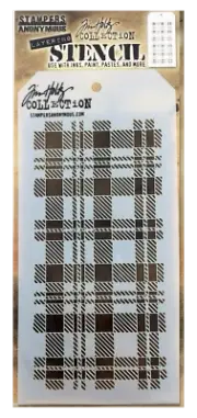 Tim Holtz Layering Stencil Plaid Checkered Patterns Template Stampers Anonymous