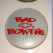 Chevrolet Bad Bowtie Silver RED Wheel Center Cap STICKER EMBLEM 1 3/4" Set