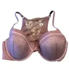 Victoria’s Secret36D Mauve Racerback Lace Back Front Closure Bra NWOT