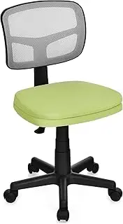 HONEY JOY Swivel Desk Computer Chair for Kids, Home Office Adjustable Ergonomic Children Mesh Study Chair w/Backrest, Lumbar Support, Removable Cushion, Rolling Task Chair for Living Room, Green
