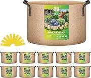 YSSOA 10-Pack 30 Gallon Grow Bags Heavy Duty Thickened Nonwoven Aeration Fabric Pots with Handles, Cloth Pots for Plants, Vegetable, Flower, Tomato Potato