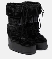[Moon Boot] Moon Boot Icon faux fur-trimmed snow boots UK 8 black