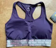 New Energie Juniors Olivia Graphic Padded Sport Bra, Purple, Medium