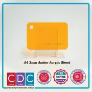 A4 Amber 4 Pack 3mm Acrylic Perspex Sheet