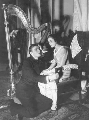 Actor Paul Hartmann and actress Roma Bahn Martin in 'Gespenster- 1920 Old Photo