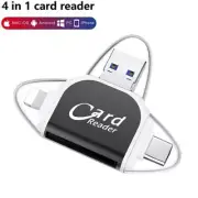 2024 NEW Multi Port 4 in 1 Universal Card Reader, Portable Memory Card Reader