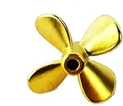 QONXIX 1PCS Alloy 4-Blade Propeller 26mm Diameter Full Immersion Paddles Left/Right Props 3mm Aperture, for 1:200 Boat Model DIY Parts RC Boat Propellers (Color : 1pcs Right)