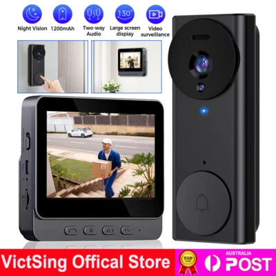 Bluetooth Wireless Video Door Bell Intercom System Monitor 4.3" Doorbell Camera