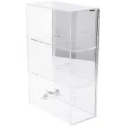 Plymor Acrylic Locking Case, Sliding Back, 2 Shelf Mirrored 15.75" x 10.25" x 5"