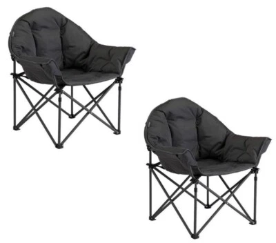 Vango Titan Camping Chair, Padded Oversized Wrap Around Steel Frame Seat X2