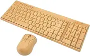 Wireless Keyboard and Mouse Combo with USB receiver, Bamboo Wood 2.4GHz 32.8ft range 1200DPI OTG Mouse & Self-contained shortcuts Keyboard, Individually selectable keyboard&mouse (Keyboard & Mouse Set)