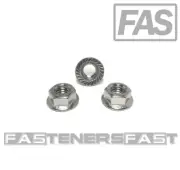 (10) 1/2-13 Stainless Steel Serrated Flange Nuts 304 Stainless Flange Lock Nuts