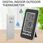 Indoor Outdoor Wireless Humidity Meter Digital LCD Thermometer Hygrometer Clock