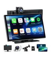 Carplay Screen for Car,9-inch Wireless Carplay and Android Auto with 4K Dashcam