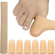 7 Pack Big Toe Protectors Women - Toe Caps and Toe Protectors, Cuttable Toe Tubes Sleeves 1 Pack (M, 6 Inches), Provides Relief from Missing Or Ingrown Toenails, Corns, Blisters (Medium & Large)