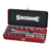 Sidchrome SCMT14412 - Socket Set - 1/2 Drive 21 Piece AF