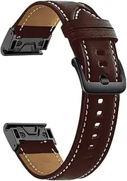 [ISOUDE] 26 22mm Sport Leather Watchband Wriststrap for Garmin Fenix 5X 5 Plus 7X 7 6X 6 Pro 3 3HR Easy Fit Quick Release wirstband