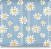 [Amooorous] FLOWER and whites Blue Premium Leather Auto Registration Insurance & ID Card Holder Document Wallet for Cards, Essential Document Driver License, FLOWER and whites blue, 1 size