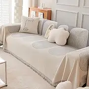 Double Sided Chenille Sofa Cover, Elegant Reversible Chenille Sofa Cover - Non-Slip, Long-Lasting, Washable, Pet-Friendly, Full Coverage (Gray, 180 * 300cm/70.86 * 118in)
