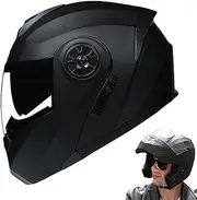 Motorcycle Helmets for Men - Motorcycle Helmets, Sun Protection Bicycle Racing Helmets, Double Visor Helmets | Waterproof Motorcycle Helmets, Motorcycle Full Face Helmets with Adjustable Strap for